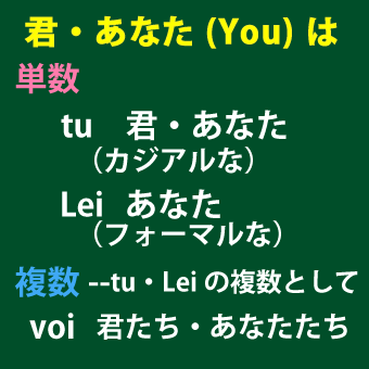 tu,Lei,voiについて